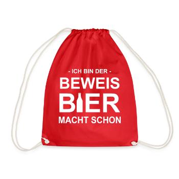 Bier Wein Whiskey Schnaps Alkohol - Turnbeutel - Rot - Vorne