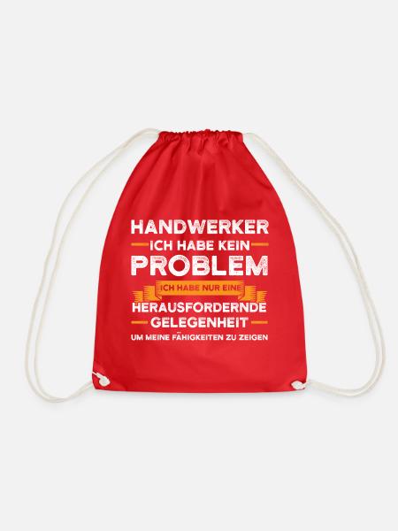 Handwerker Beruf Heimwerken Geschenk - Turnbeutel - Rot