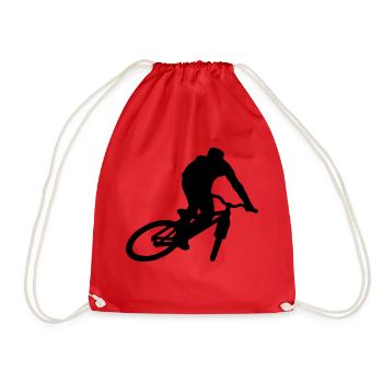 mountain bike mtb skid skidding - Drawstring Bag - red - Front