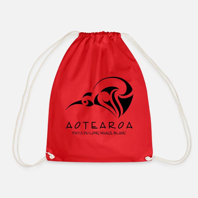 Aotearoa - Drawstring Bag - red