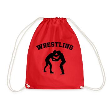 wrestling wrestling - Drawstring Bag - red - Front