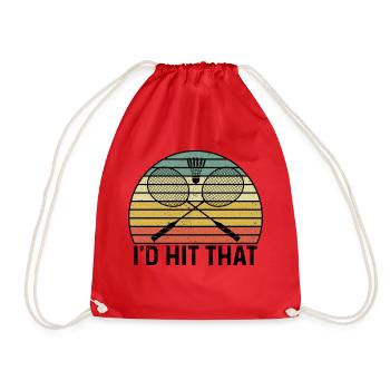 I'd Hit That Badminton Shuttlecock Badminton Playe - Turnbeutel - Rot - Vorne