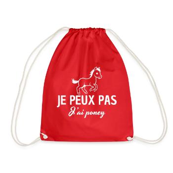 je peux pas j'ai poney - Sac de sport léger - rouge - Devant