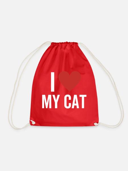 I Love My Cats - Turnbeutel - Rot