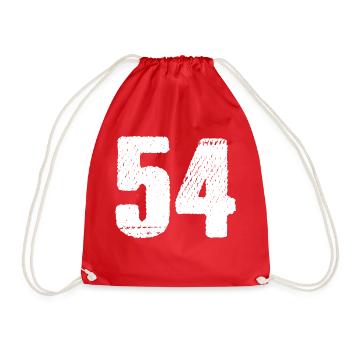 54 Zahl Trikot - Turnbeutel - Rot - Vorne