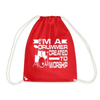Je suis un batteur créé pour adorer 2 - Sac de sport léger - rouge - Devant