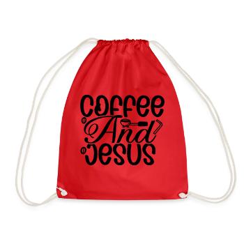 Coffee and Jesus - Drawstring Bag - red - Front