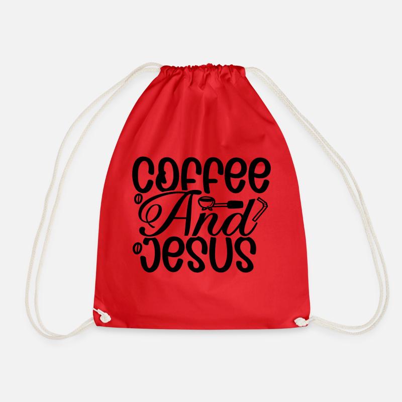 Coffee and Jesus - Turnbeutel - Rot