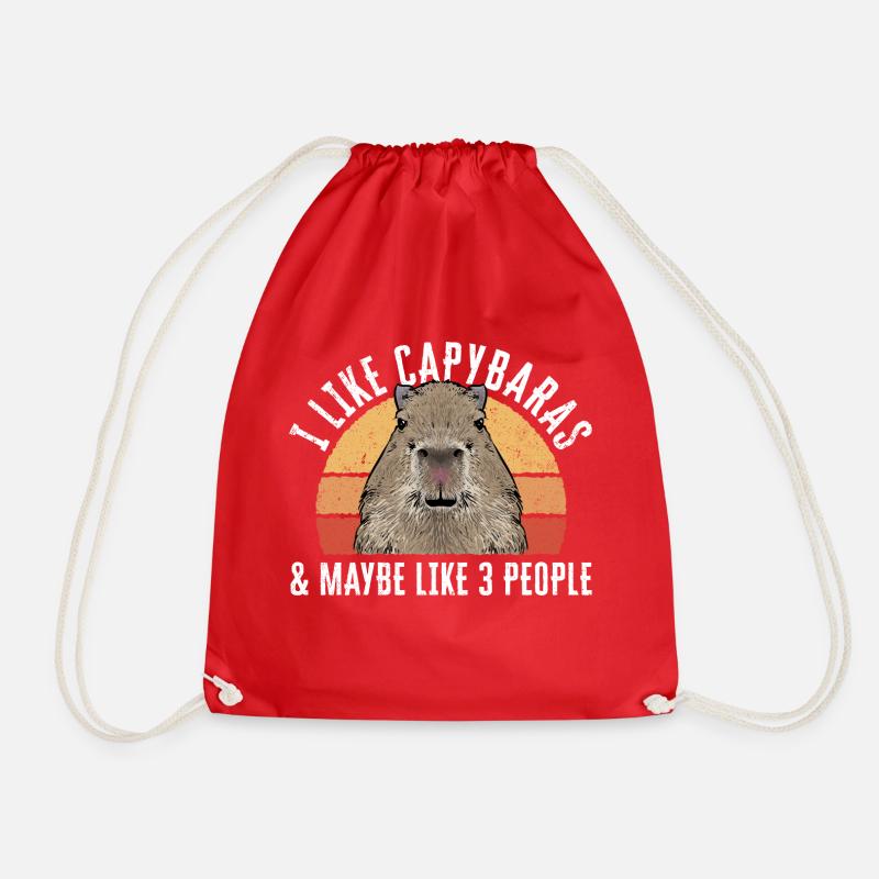 Capybara Nagetier - Turnbeutel - Rot