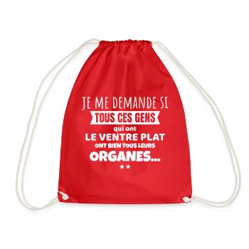 cadeau citation humoristique original drole phrase - Sac de sport léger - rouge - Devant