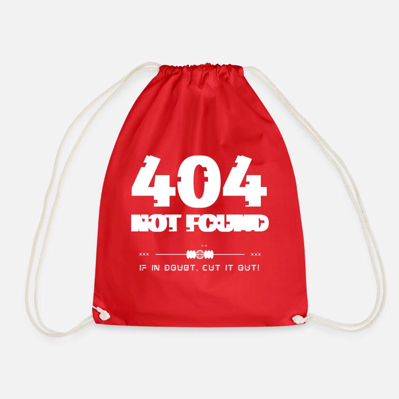 404 not found - Drawstring Bag - red