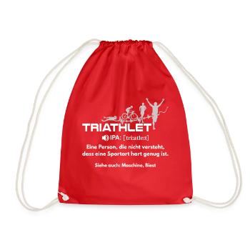 Triathlon - Triathlet eine Sportart - T-Shirt - Turnbeutel - Rot - Vorne