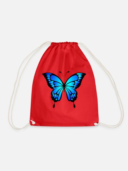 Blauer Schmetterling Geschenk idee - Turnbeutel - Rot