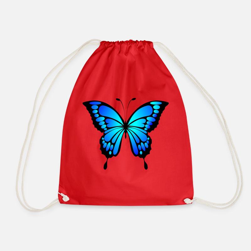 Blauer Schmetterling Geschenk idee - Turnbeutel - Rot