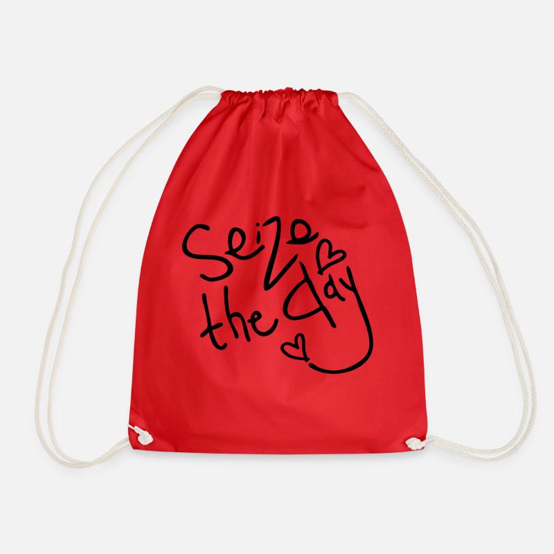 Seize the day - Drawstring Bag - red