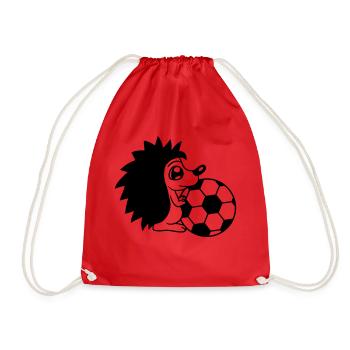 spielen fussball ball sport verein gefaehrlich pla - Turnbeutel - Rot - Vorne