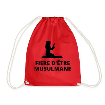 T shirt Fiere d'être musulmane - Sac de sport léger - rouge - Devant