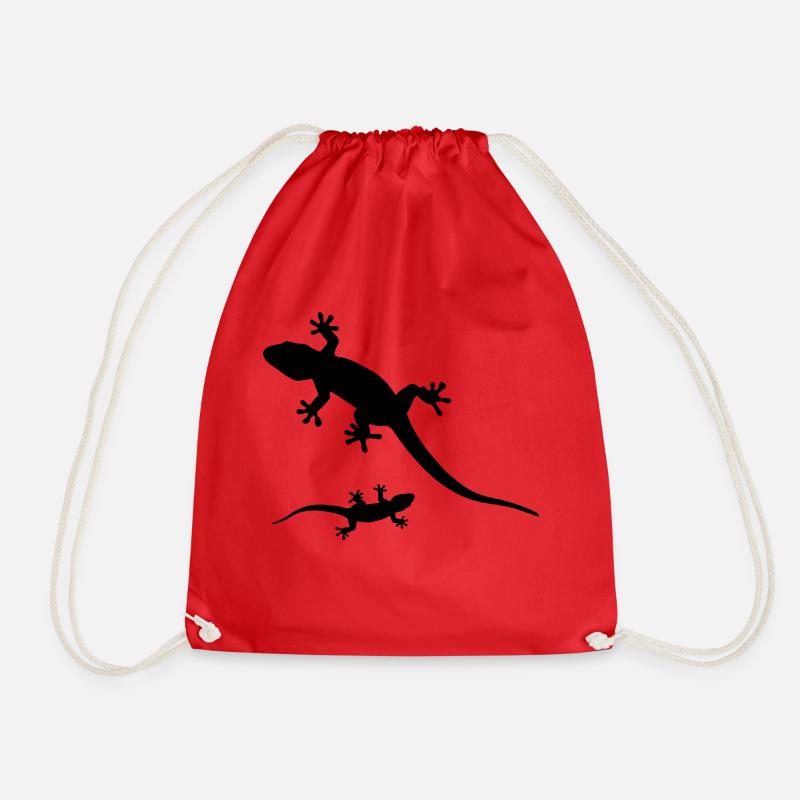 geckos - Drawstring Bag - red