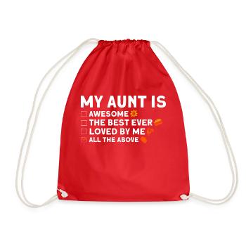 Aunts Aunt Sister Aunts Family Gift - Drawstring Bag - red - Front