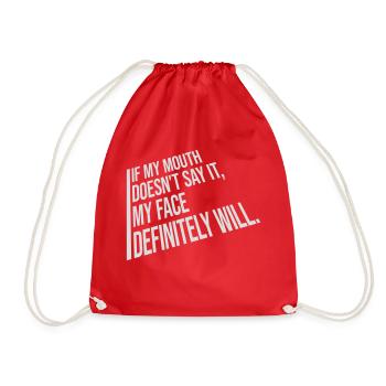 my face definitely will - Turnbeutel - Rot - Vorne