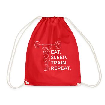 Strength Training Fitness Muscle Bodybuilder Athletes - Drawstring Bag - red - Front