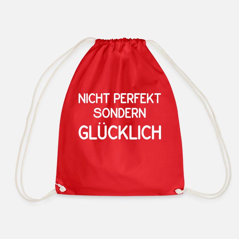 Nicht perfekt sondern glücklich - Turnbeutel - Rot