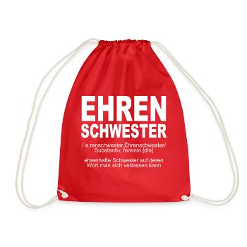 Ehrenschwester, Qualifizierte Ehrenschwester - Turnbeutel - Rot - Vorne