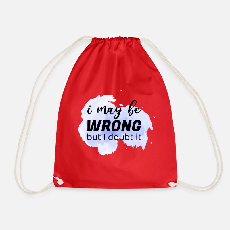 Funny Sacastic Quote - Drawstring Bag - red