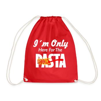 Pasta Shirt Ich bin nur für die Pasta da - Turnbeutel - Rot - Vorne