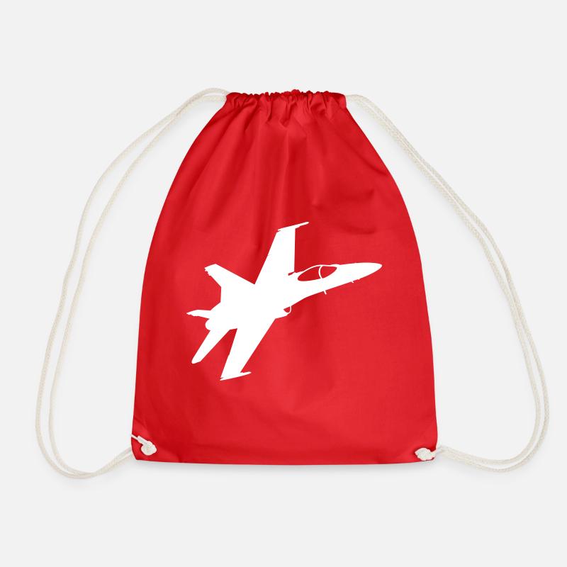 Plane - Drawstring Bag - red