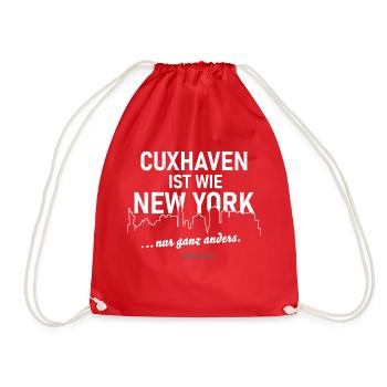 Cuxhaven ist wie New York - Turnbeutel - Rot - Vorne