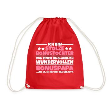 Bonuspapa Stiefvater Bonustochter - Turnbeutel - Rot - Vorne