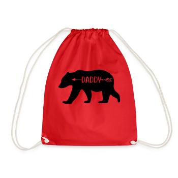 daddy bear - Drawstring Bag - red - Front