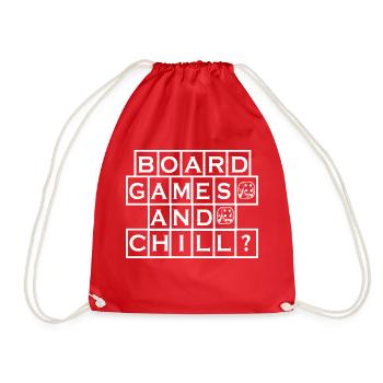 Boardgame Chess Backgammon Game Night - Drawstring Bag - red - Front