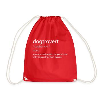 Dogtrovert Dog Lover Définition amusante - Sac de sport léger - rouge - Devant
