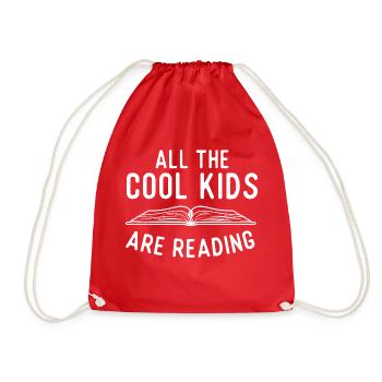 Tous les enfants cool lisent - Amateur de livres amusants - Sac de sport léger - rouge - Devant