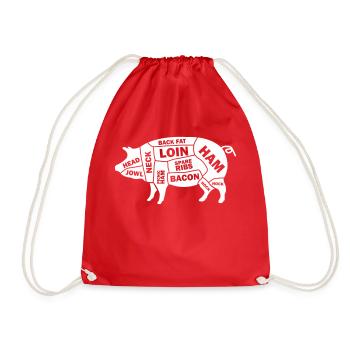 Pig Schwein - Drawstring Bag - red - Front