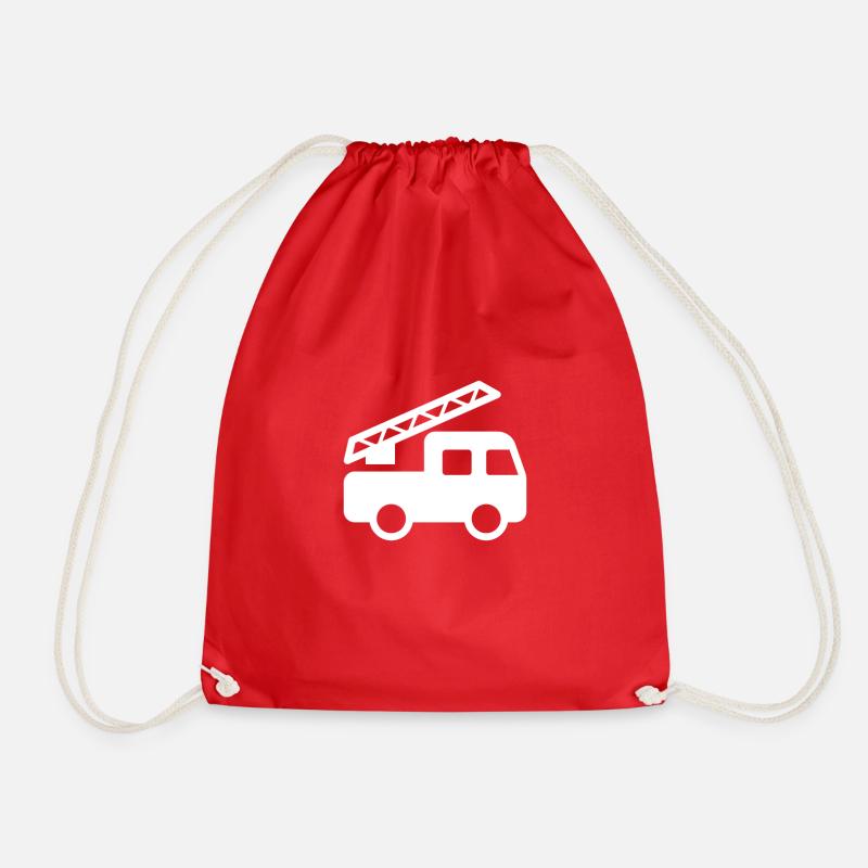Firefighter firefighter firetruck guys car - Drawstring Bag - red