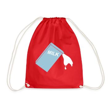 milk m1 - Drawstring Bag - red - Front