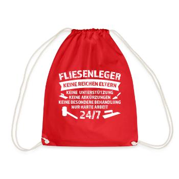 Fliesenleger Beruf Plattenleger Geschenk - Turnbeutel - Rot - Vorne