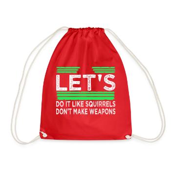 birthday bird peace movement love gift humor - Drawstring Bag - red - Front