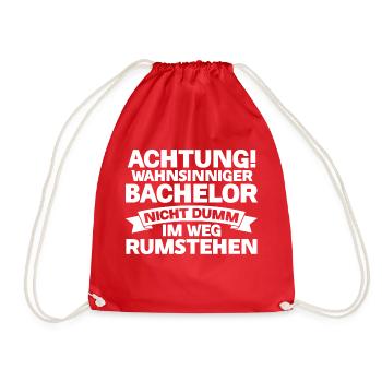 Student Akademiker Uni Abschlussfeier Bachelor - Turnbeutel - Rot - Vorne