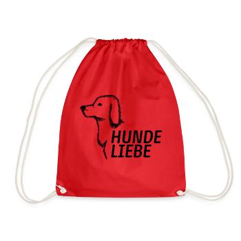 Hundeliebe, schwarz - Turnbeutel - Rot - Vorne
