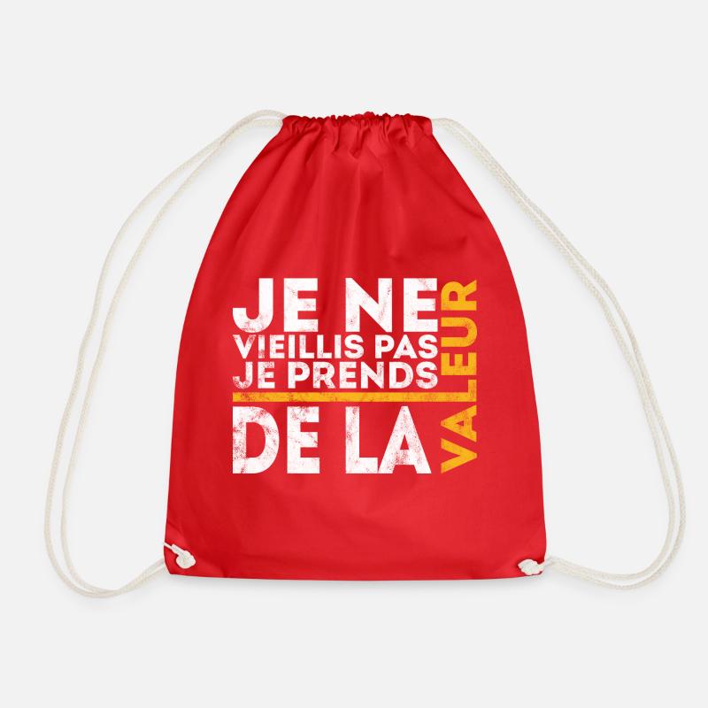 I don't get old, I increase in value - Drawstring Bag - red