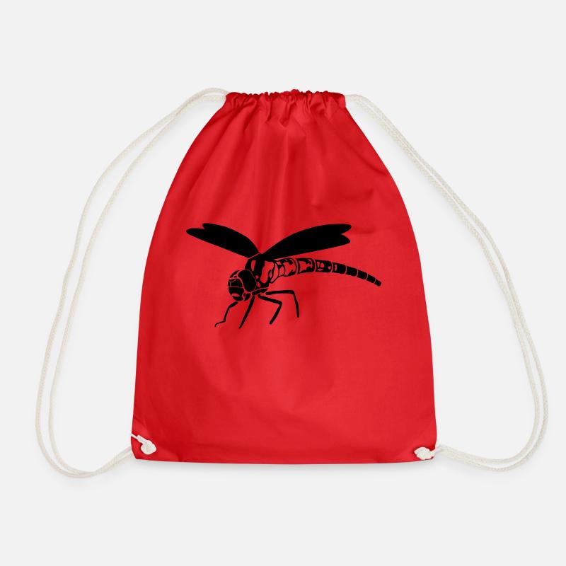 dragonfly - Drawstring Bag - red
