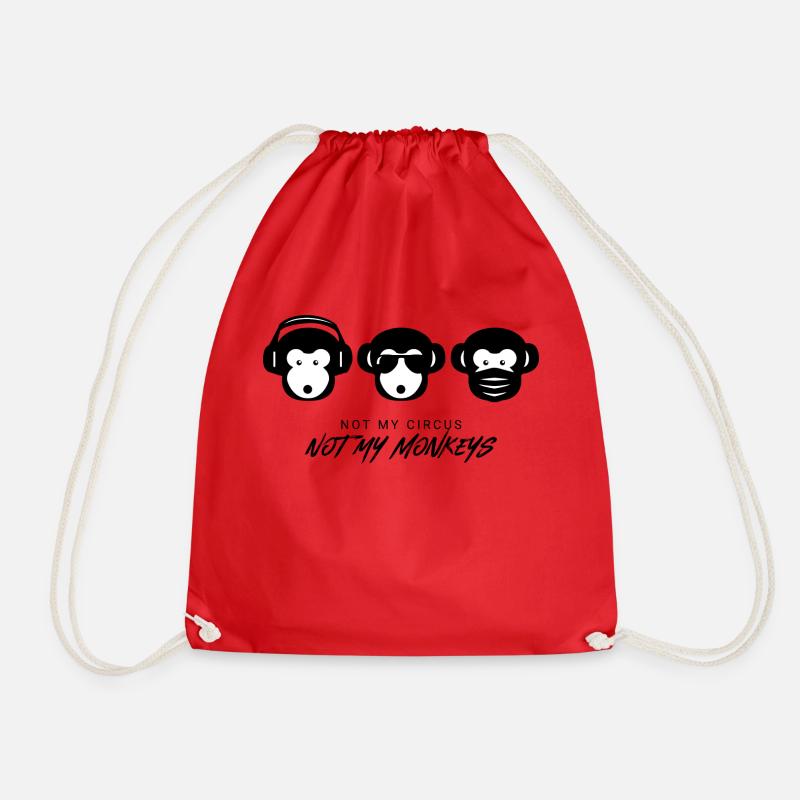Muniax Monkeys Mask - Drawstring Bag - red