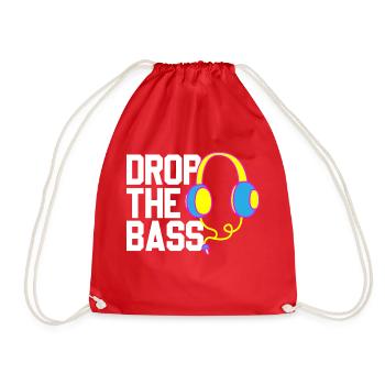 Drop the Bass Drum and Bass DJ Music - Drawstring Bag - red - Front