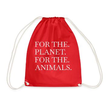animal rights gift vegan humor statement - Turnbeutel - Rot - Vorne