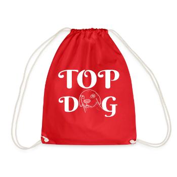 TOP DOG - Drawstring Bag - red - Front