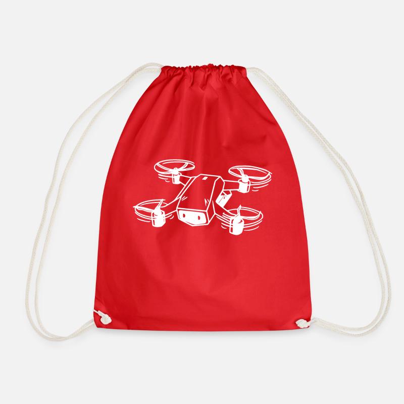 Drone, FPV - Drawstring Bag - red